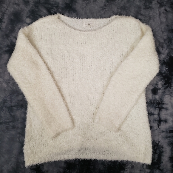 Lou & Grey White Fuzzy Soft Knit Warm Sweater - Picture 4 of 8